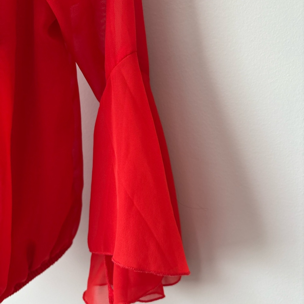 Revamped Red Ruffled Blouse - Picture 4 of 4